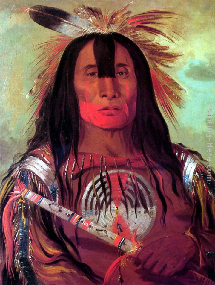 Buffalo Bull's Back Fat, Head Chief, Blood Tribe painting - George Catlin Buffalo Bull's Back Fat, Head Chief, Blood Tribe art painting